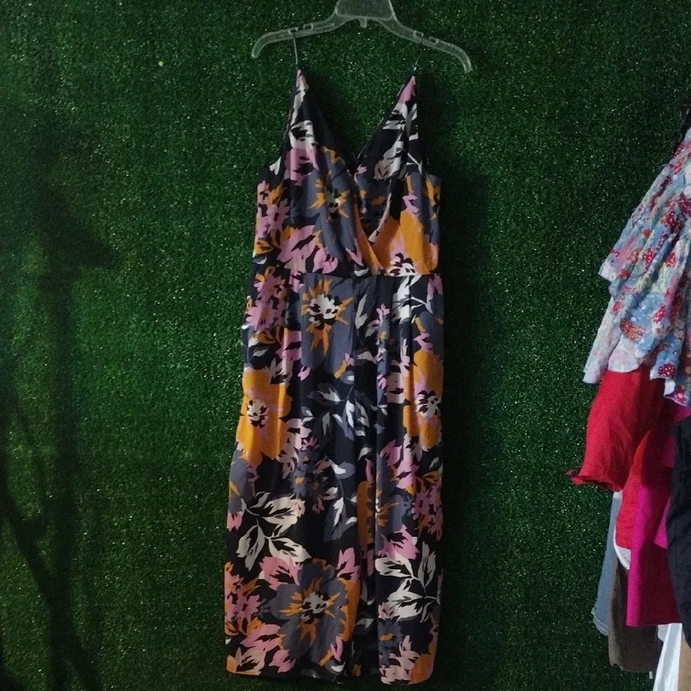 H&M Vibrant Floral Jumpsuit - Black and Orange - Picture 3 of 3